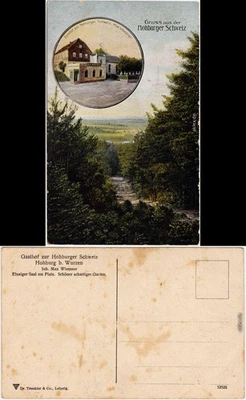 Ansichtskarte Hohburg-Lossatal 2 Bild: Gasthof und Umland 1913 - Bild 1 von 3