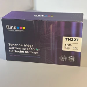 Cartucho de tóner E-Z Ink TN227 paquete de 4, alto rendimiento, negro cian magenta amarillo - Imagen 1 de 11