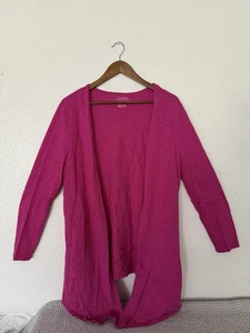 Suéter Chico's The Ultimate TeCardigan para mujer talla 2 rosa manga larga frente abierto - Imagen 1 de 8