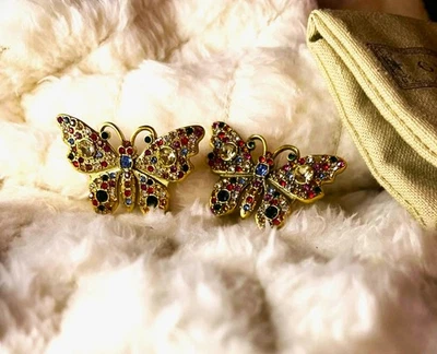 Gucci vintage butterfly earrings. Multicolor. Bought in Europe. MINT! - Image 1 of 4