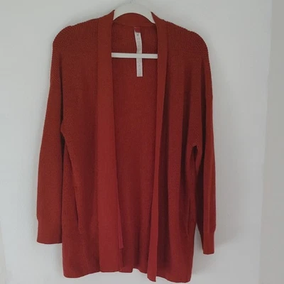 Cárdigan Lululemon Acogedor Envolvente Mezcla Lana Merino Acanalado Suéter Naranja Óxido Talla 4 Foto 1 de 4