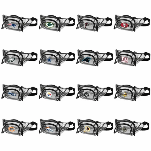 Football Transport Clear Belt Bag 13" x 5" Licensed - Pick Your Team Phanny Pack Cover
