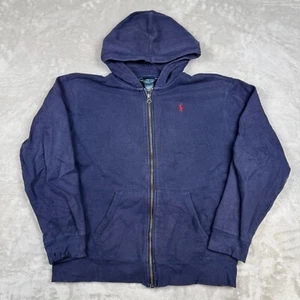 Polo Ralph Lauren Sudadera con Capucha Juvenil Grande Azul Marino Cremallera Completa Logo de Poni Sudadera Distress - Imagen 1 de 12