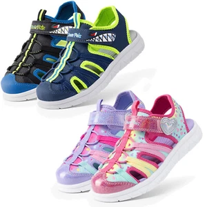 Boys Girls Athletic Sandals Lightweight Outdoor Closed Toe Beach Sports Sandals - Picture 1 of 30