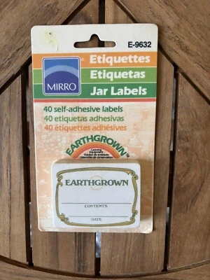 Nuevo de Lote Antiguo 40 Tarro de Conservas Cultivado en Tierra Congelador Etiquetas de Cocina Autoadhesivas EE. UU. Foto 1 de 4