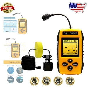 Portable LCD Fish Finder with Sonar for Kayak & Ice Fishing - Depth Up to 328ft - Picture 1 of 8
