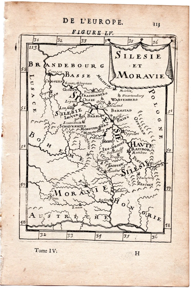 1683 Manesson Mallet Antique Map "Silesie et Moravie" Czech, Poland, Raciborz - Image 1 of 1