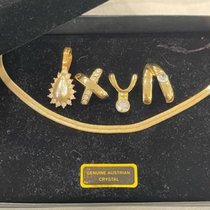 WOWGIFT Beauty AustralianCrystal SLIDE Halskette Fischgrät 4 Schieber Glas Set - Bild 1 von 12