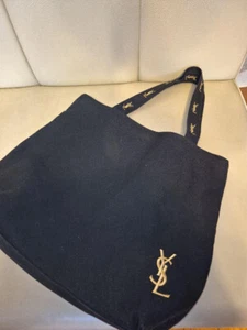 Yves Saint Laurent YSL Tote Bag Schwarz Gold Stickerei Logo - Bild 1 von 4
