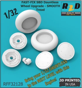 Fast-Fix 1/32 SBD Dauntless Resin Wheel Upgrade Ver 2 Smooth Tread RFF32128 - Bild 1 von 7