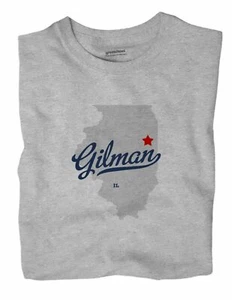 Gilman Illinois IL T-Shirt MAP - Picture 1 of 6