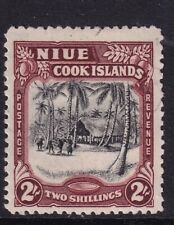 Niue 1944 SG96 2/- black and red-brown Native Village
