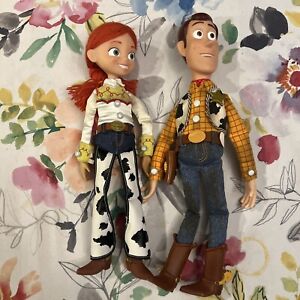 Toy Story Woody & Jessie Talking Pull String Dolls Lot Thinkway Toys