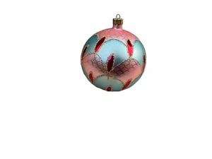 Christopher Radko Jumbo Festiva Large Blue Pink Scaled Glass Ornament - Picture 1 of 11