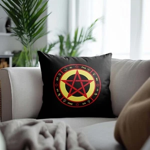 Celestial Cat Pillow Cover, Mystical Feline Decor, Moon and Stars Cushion, Witch - Picture 1 of 10