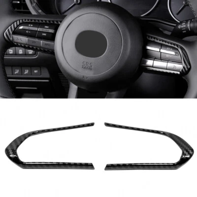 for Mazda CX-30 2019-2023 CX-50 Carbon Fiber Printed Steering Wheel Button Cover - Image 1 of 4