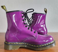 Dr Doc Martens 1460 W Boots Women's 7 Purple Shiny Combat Punk Grunge Y2K