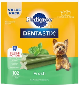 PEDIGREE DENTASTIX Dental Dog Treats for Small/Toy Dogs, Fresh Flavor DentalBone - Picture 1 of 13