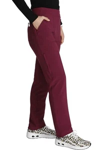 Cherokee Style 248 Elastic Waist Cargo Scrub Pant in "Wine" Size XS - Picture 1 of 3