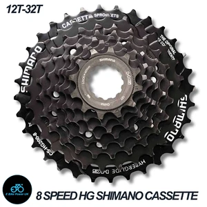 Shimano 8 Speed Cassette CS HG200-8 Cassette Gears MTB Bike E Bike Black 12T-32T - Picture 1 of 8