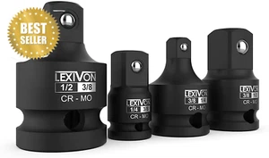 LEXIVON Impact Socket Adapter and Reducer 4Piece Set|1/4"-3/8"-1/2" Impact Drive - Picture 1 of 12