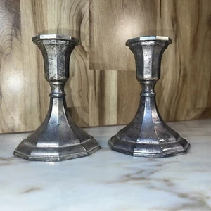 Vintage Silver Plate Candle Holders 5” X 3.5” - Picture 1 of 12