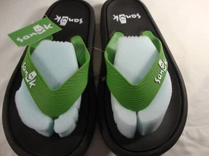 SANUK LIME/SPRING GREEN*FLIP FLOPS/THONGS*7-8*NWT - Picture 1 of 4