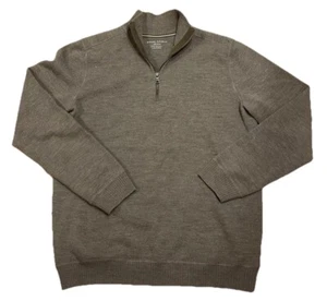 Banana Republic Sweater Mens XL Wool Pullover Half Zip Mock Neck Olive Green - Picture 1 of 6