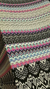 Rayon Challis Ethnic Pink Aqua Black Fabric By The Yard Soft Flowy Dress Fashion - Picture 1 of 12