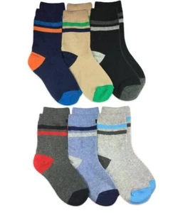 Jefferies Multi Stripe Crew Socks 6 Pair Pack  2-4Y 3-7Y - Picture 1 of 1