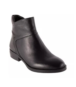 David Tate Womens ANIA Black Leather Ankle Boots Shoes 8.5 M - Picture 1 of 4