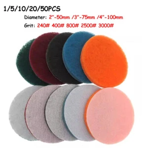 2" 3" 4" Scouring Pad Hook & Loop Abrasive Cleaning Pad Polishing 240-3000 Grit - Picture 1 of 20