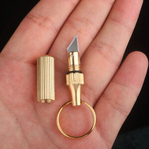 Mini-Pocket Knife Keychain Portable Brass Key-Ring Pendant Outdoor Blade Cleaver