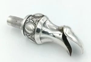 VIntage Antique Victorian Silverplate Hinged Wine Bottle Spout Pourer Stopper - Picture 1 of 10
