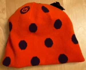 BURTON REVERSIBLE POLKA DOT BLUE ORANGE SKI HAT BEANIE GIRLS O/S - Picture 1 of 4