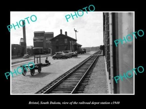 OLD 8x6 HISTORIC PHOTO OF BRISTOL SOUTH DAKOTA RAILROAD DEPOT STATION c1940 - Picture 1 of 1