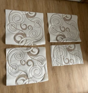 Ikea Anno Vacker 4 Reststücke Gardinen Flächenvorhang Schiebegardinen creme weiß - Bild 1 von 8
