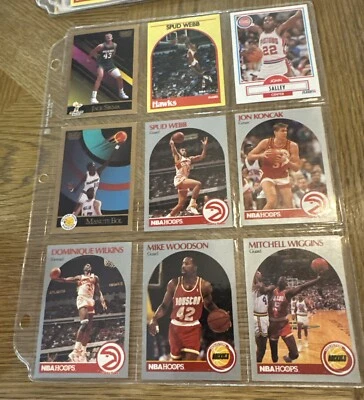 Lote de 90 tarjetas de baloncesto de la NBA Inclds 1990 Dominique Wilkins NBA Hoops #36 Hawks Foto 1 de 4