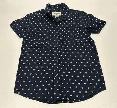 Мальчики размер 12 BILLABONG синий SS хлопковая рубашка / Топ - * VGC - Изображение 1 из 4