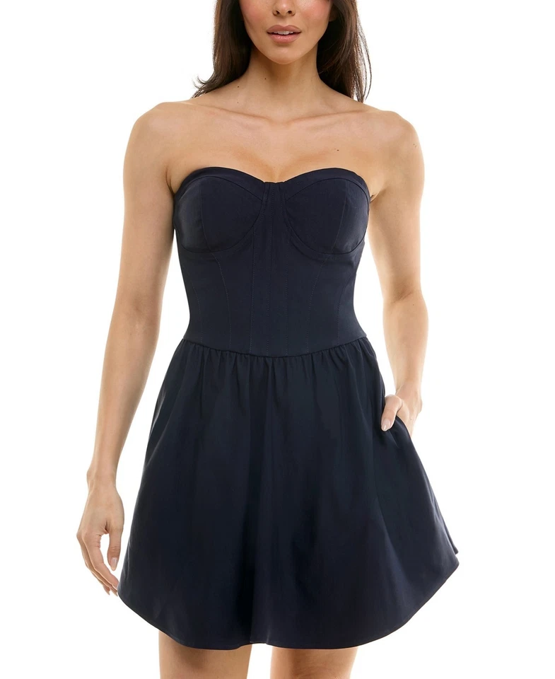 Mini Vestido Katia Rae Juniors Sweetheart Fit & Flare - Azul Marino-XL Foto 1 de 4