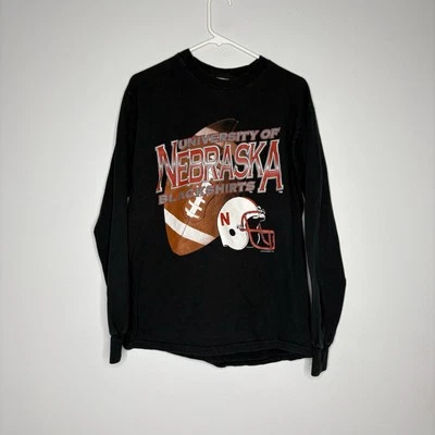 Vintage 90s Nebraska Cornhuskers Football Blackshirts T Shirt Size Large LS - Image 1 of 4