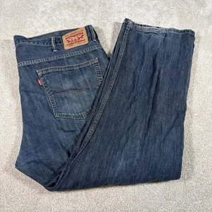 Levis 569 Straight Leg Blue Jeans Mens 40 X 30 (FITS 42 X 29) Classic Worn Hems - Picture 1 of 13