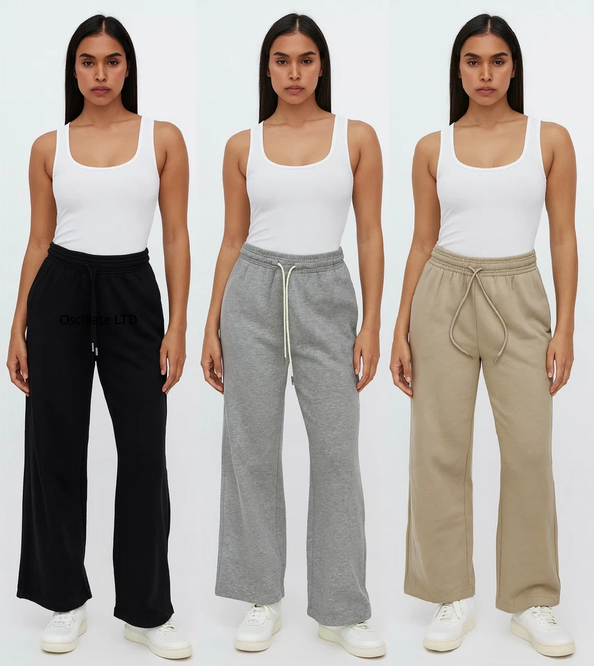 Ladies Gym Bottoms Open Hem Fleece Ladies Trousers Womens Joggers Jogging Pants - Image 1 of 1