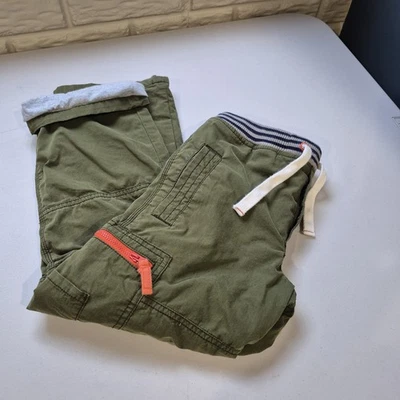 迷你紧身裤男孩 9 军绿色货物拉工装衬里实用军用 — 第 1/4 张图片