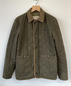 Abrigo Chaqueta Para Hombre Jack Wills Mezcla de Lana Estilo Country Acolchado Verde Talla Pequeña - Imagen 1 de 17