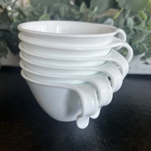 Vtg Corelle by Corning Livingware Winter Frost White Hook Handle Cups Set of 6 - Picture 1 of 6