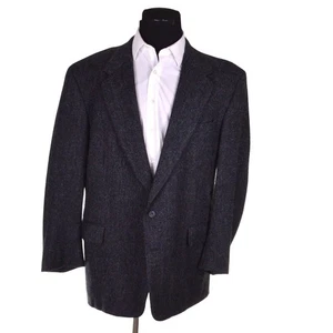 Abrigo deportivo Hickey Freeman & Son para hombre 46R personalizado azul lúpulo tweed lana de colección EE. UU. - Imagen 1 de 13