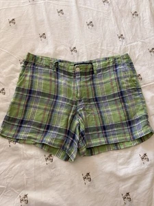 Ralph Lauren Women Size 8 Madras 100% Linen Shorts - Picture 1 of 5