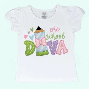Pre K shirt | Pre School Diva Girls T-Shirt | First Day of School Shirt - Picture 1 of 3