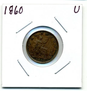 Great Britain. Farthing. 1860 Uncirculated Brown - Picture 1 of 2